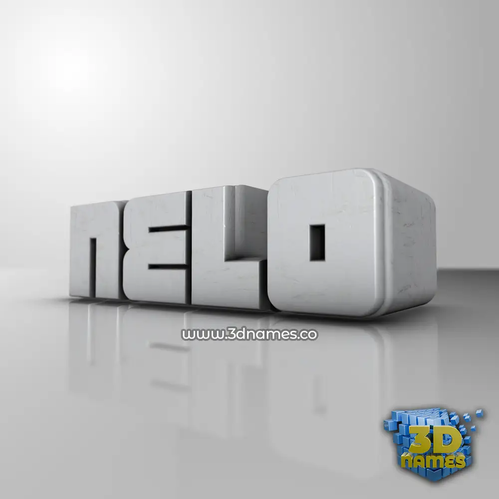 nelo in White Metro style - 3D name wallpaper