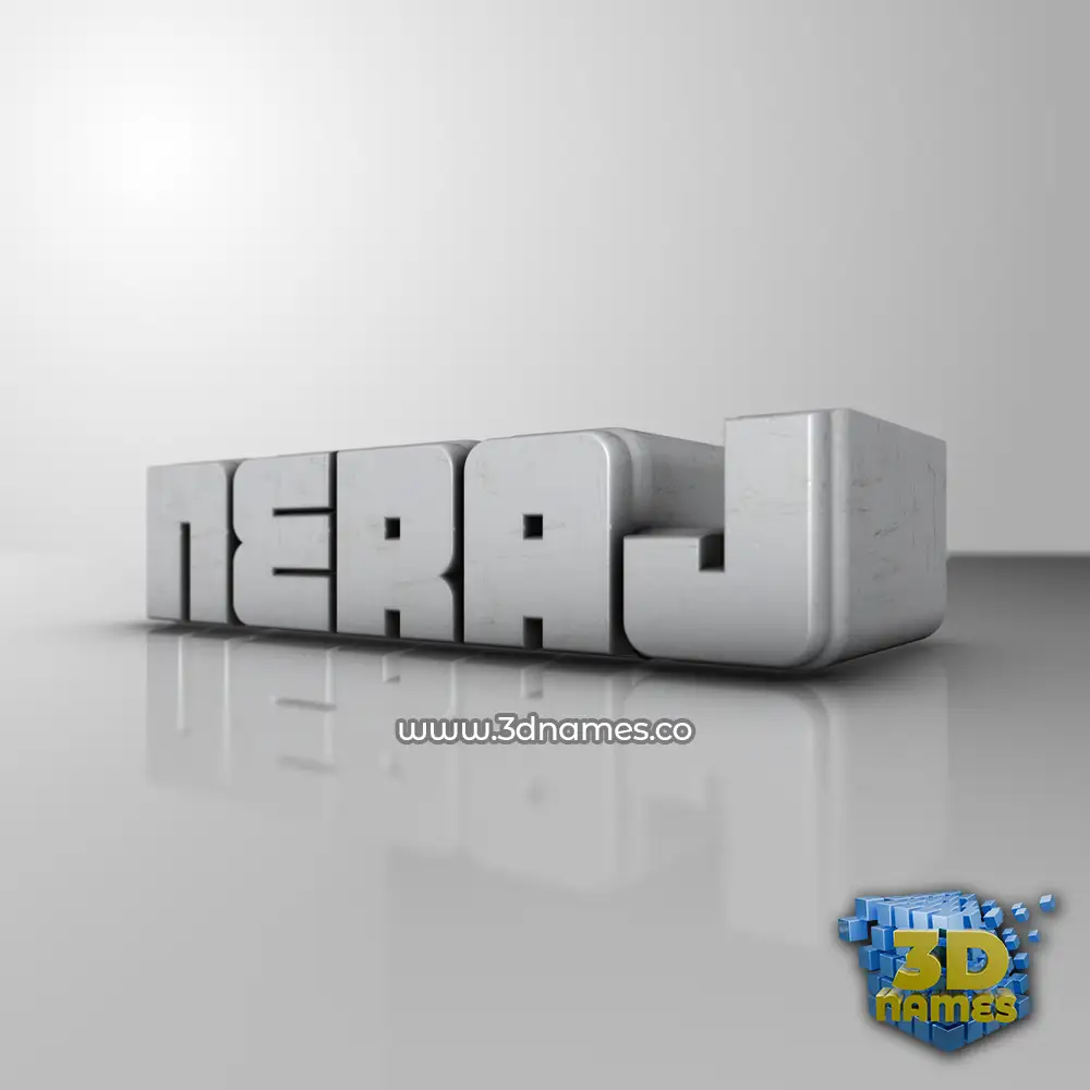 neraj in White Metro style - 3D name wallpaper