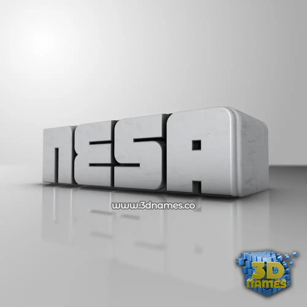 nesa in White Metro style - 3D name wallpaper