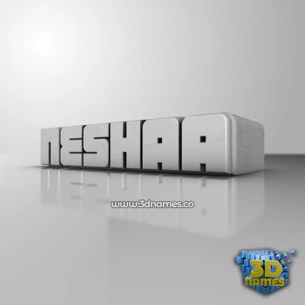 neshaa in White Metro style - 3D name wallpaper