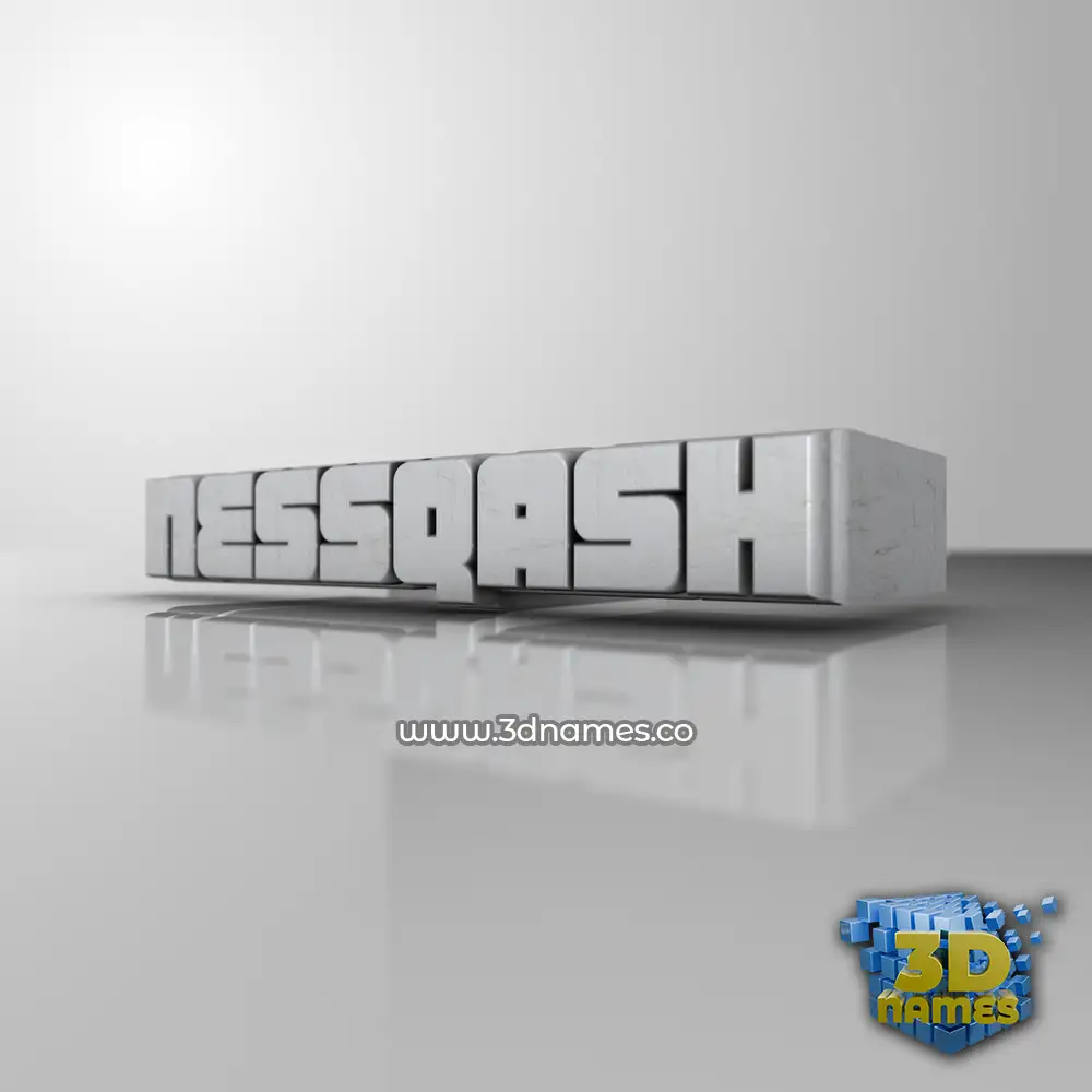 nessqash in White Metro style - 3D name wallpaper