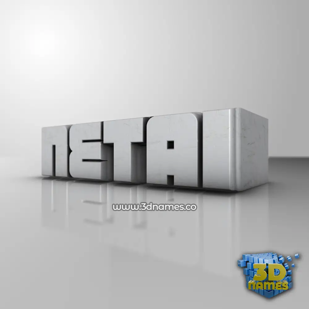 netai in White Metro style - 3D name wallpaper