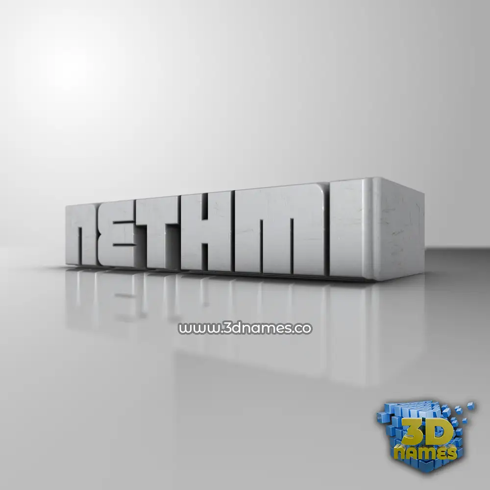 nethmi in White Metro style - 3D name wallpaper