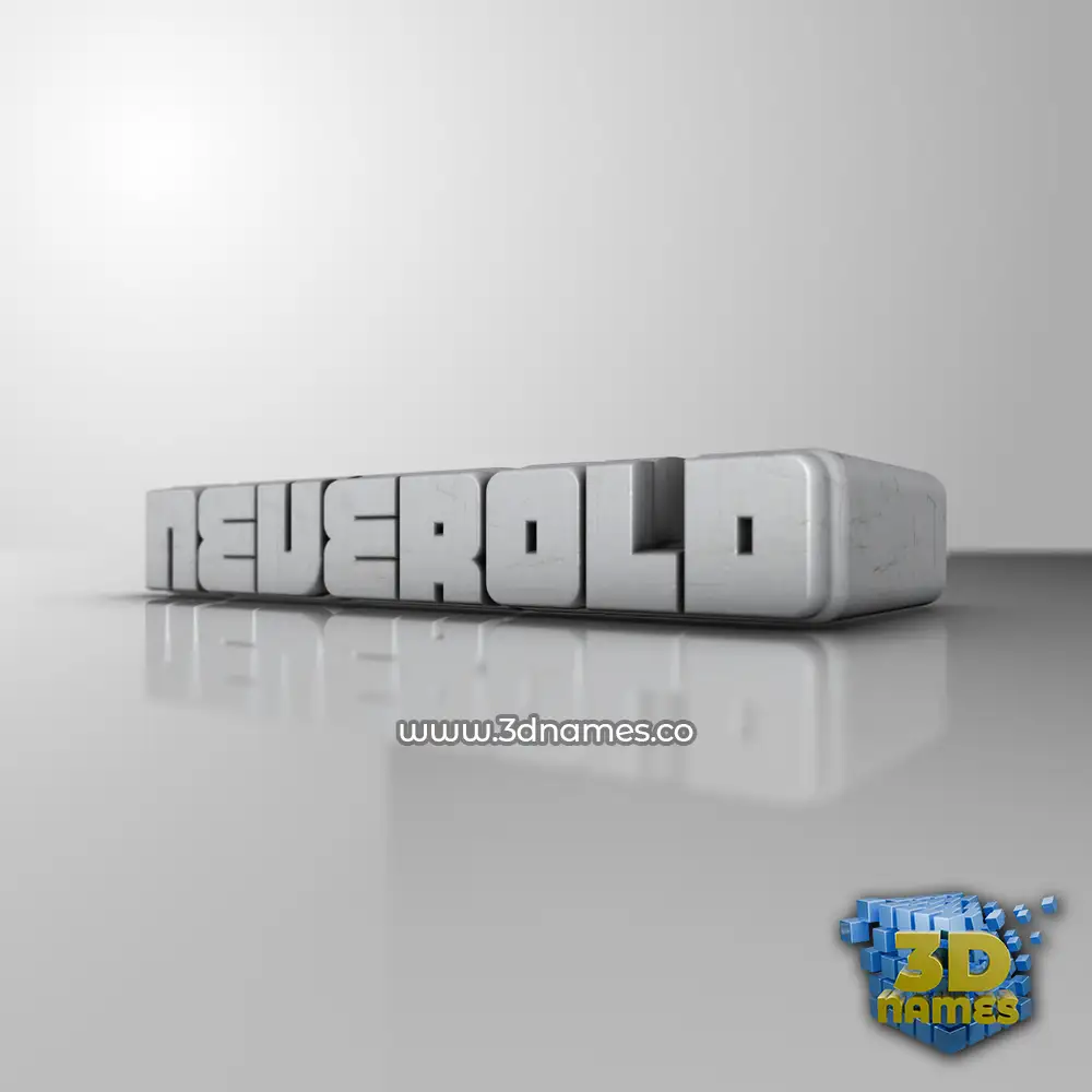 neverold in White Metro style - 3D name wallpaper