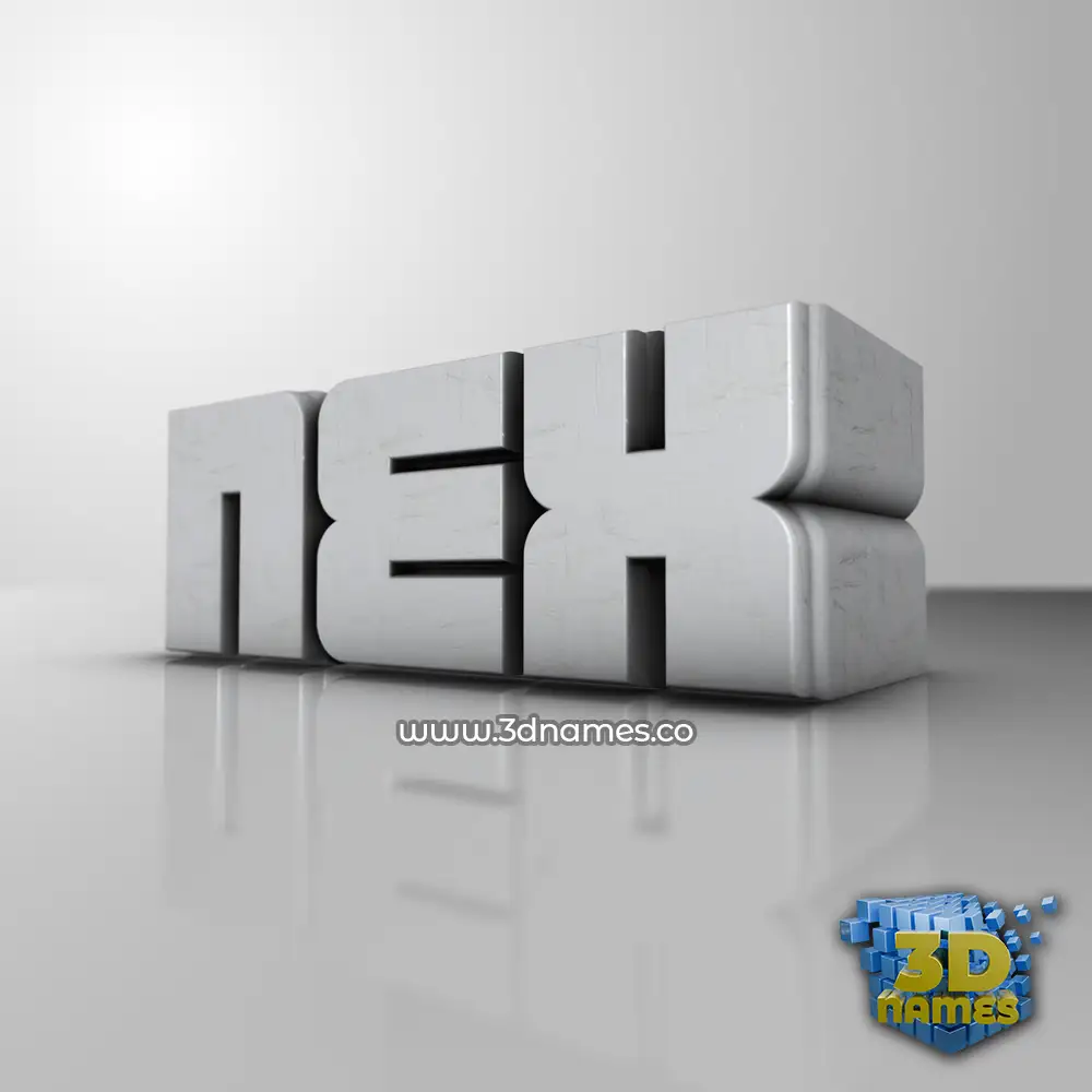 nex in White Metro style - 3D name wallpaper
