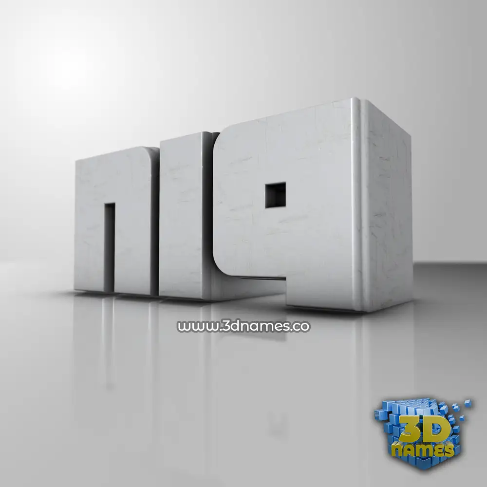 ni9 in White Metro style - 3D name wallpaper