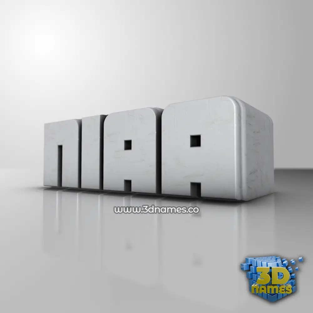 niaa in White Metro style - 3D name wallpaper