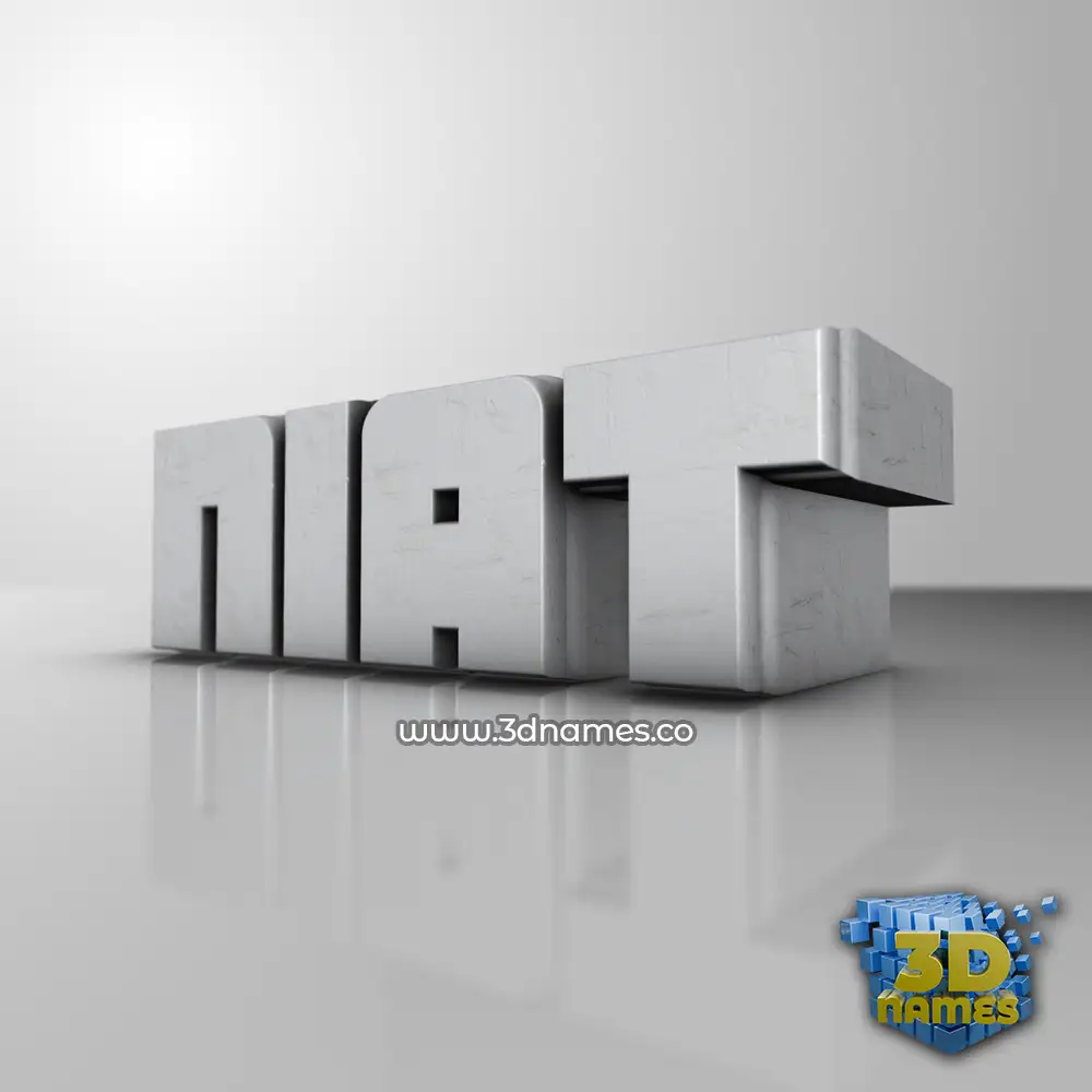 niat in White Metro style - 3D name wallpaper