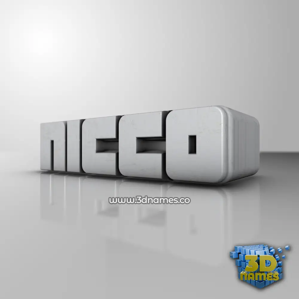 nicco in White Metro style - 3D name wallpaper