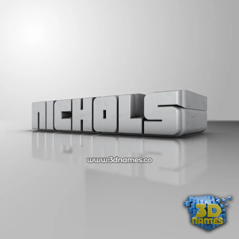 nichols in White Metro style - 3D name wallpaper