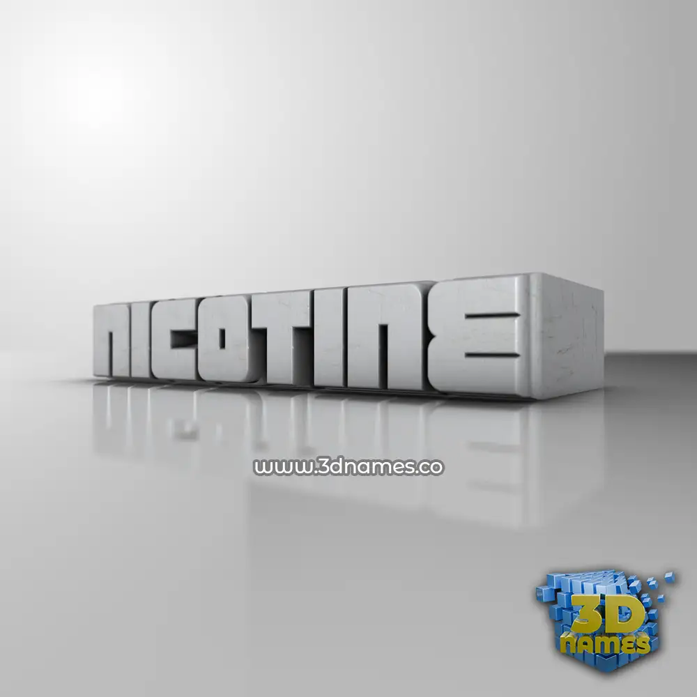 nicotine in White Metro style - 3D name wallpaper