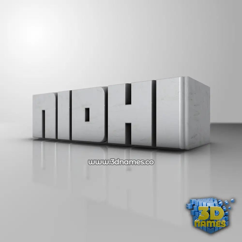 nidhi in White Metro style - 3D name wallpaper