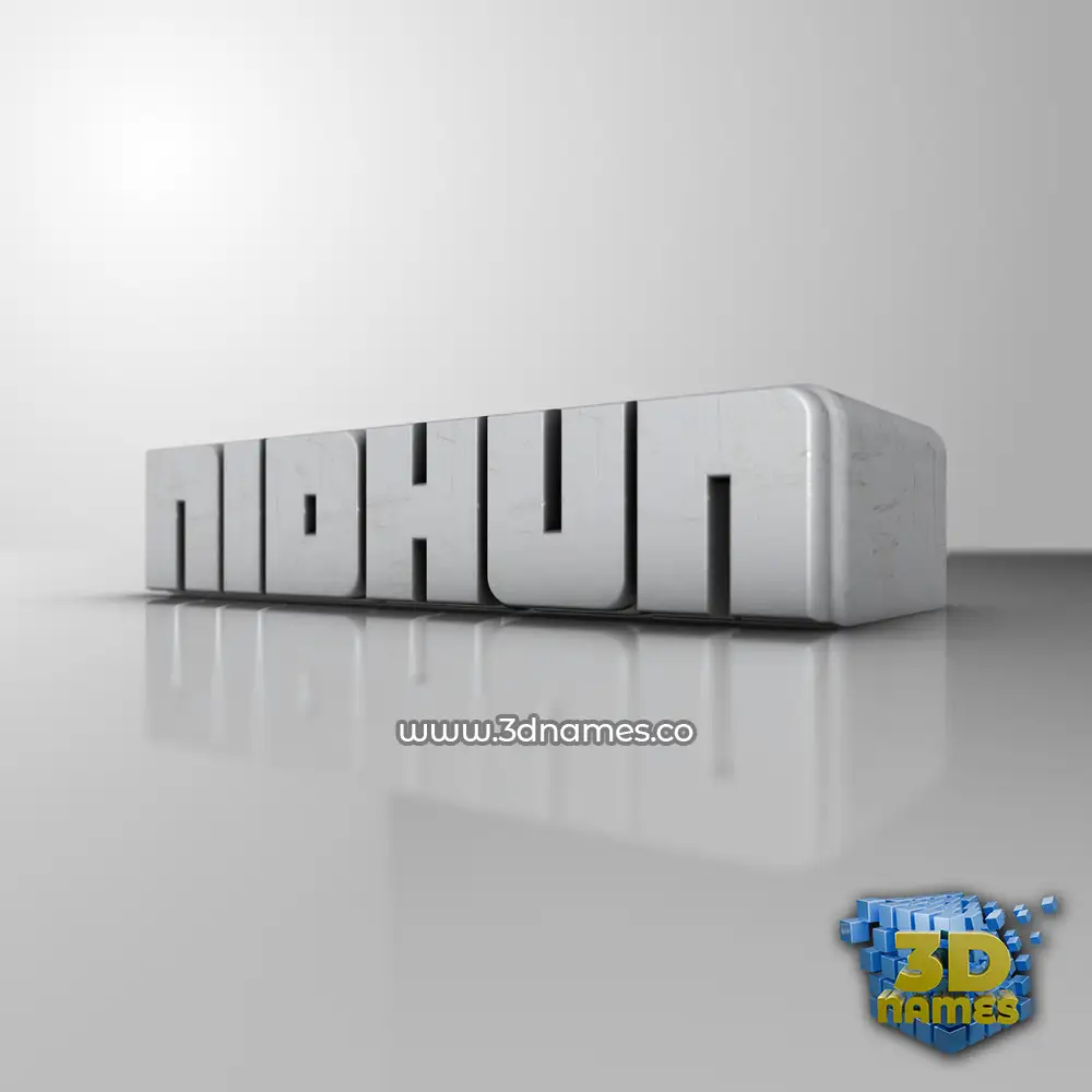 nidhun in White Metro style - 3D name wallpaper
