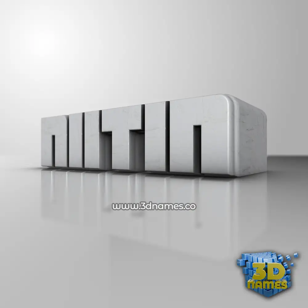 niitin in White Metro style - 3D name wallpaper