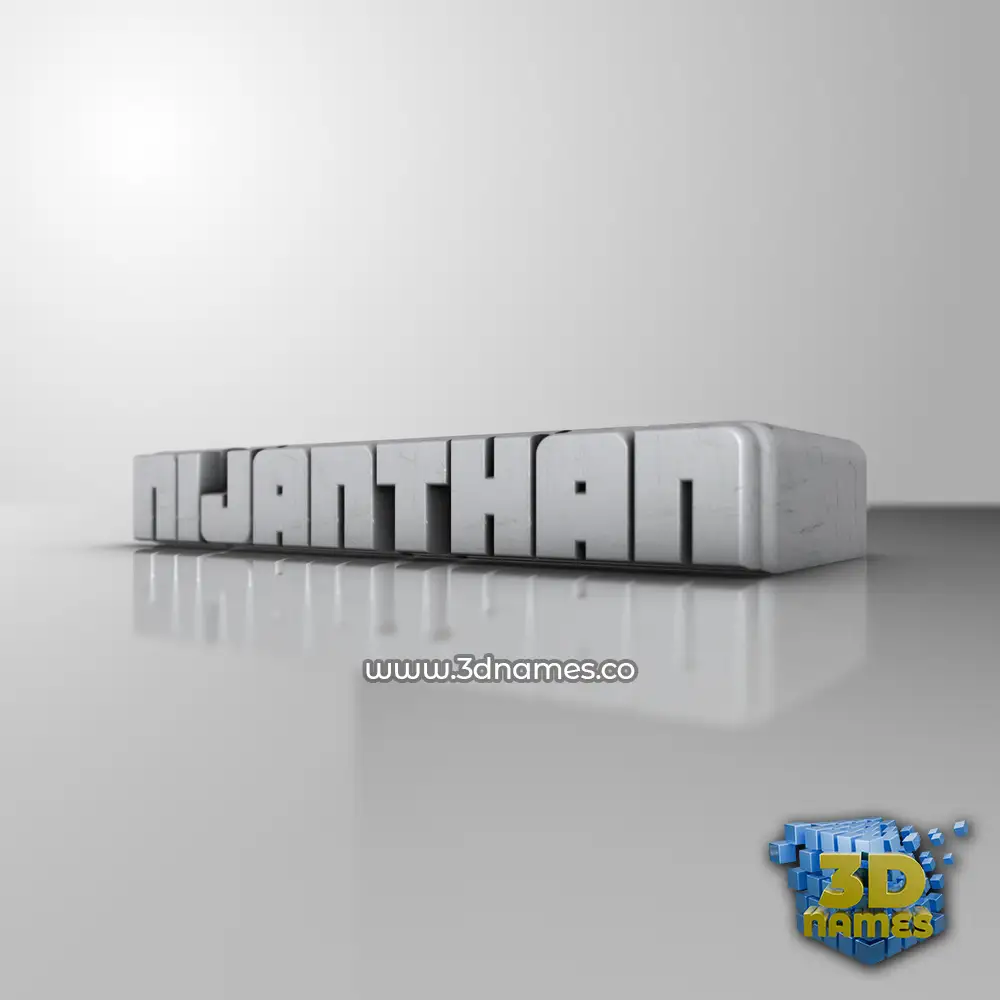 nijanthan in White Metro style - 3D name wallpaper