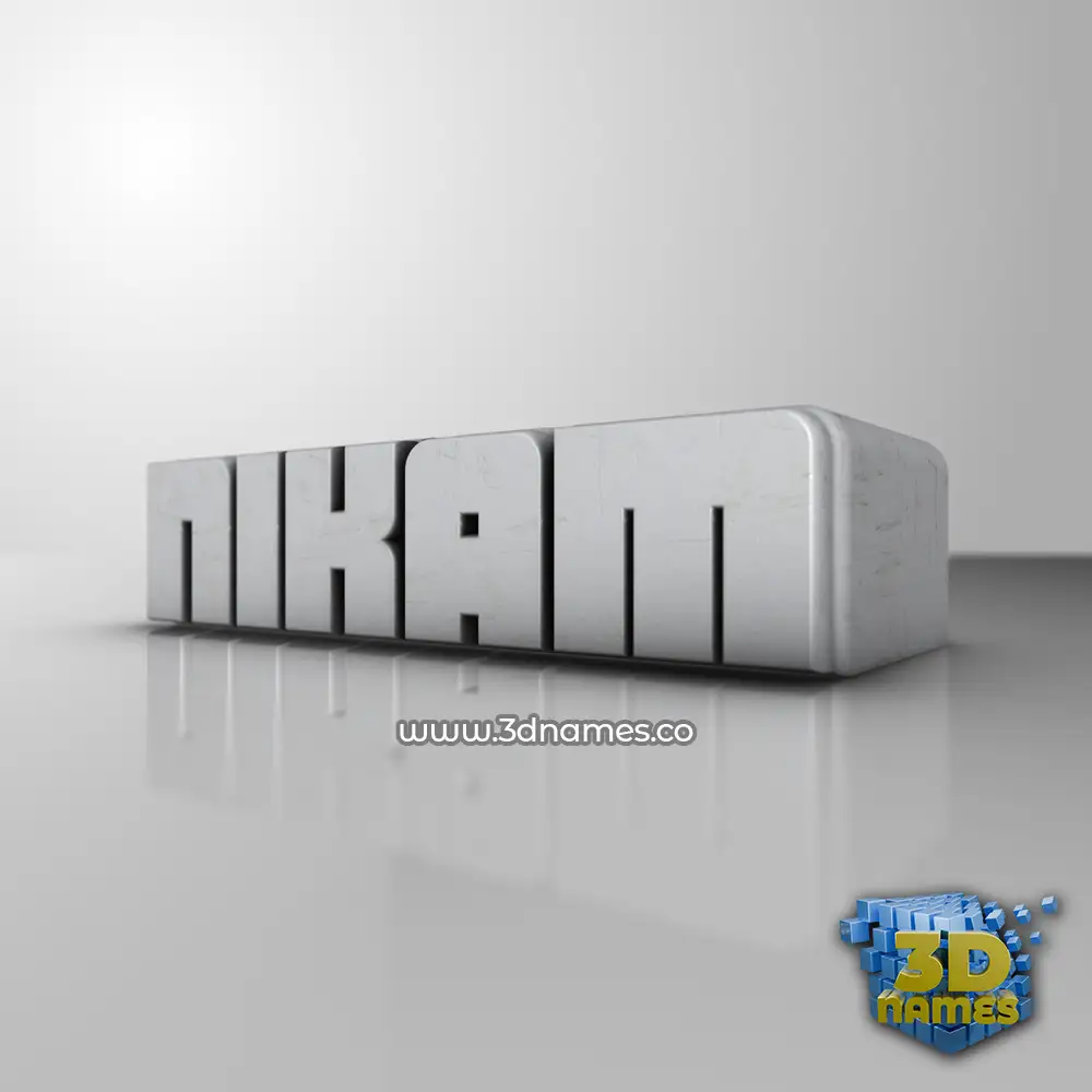 nikam in White Metro style - 3D name wallpaper