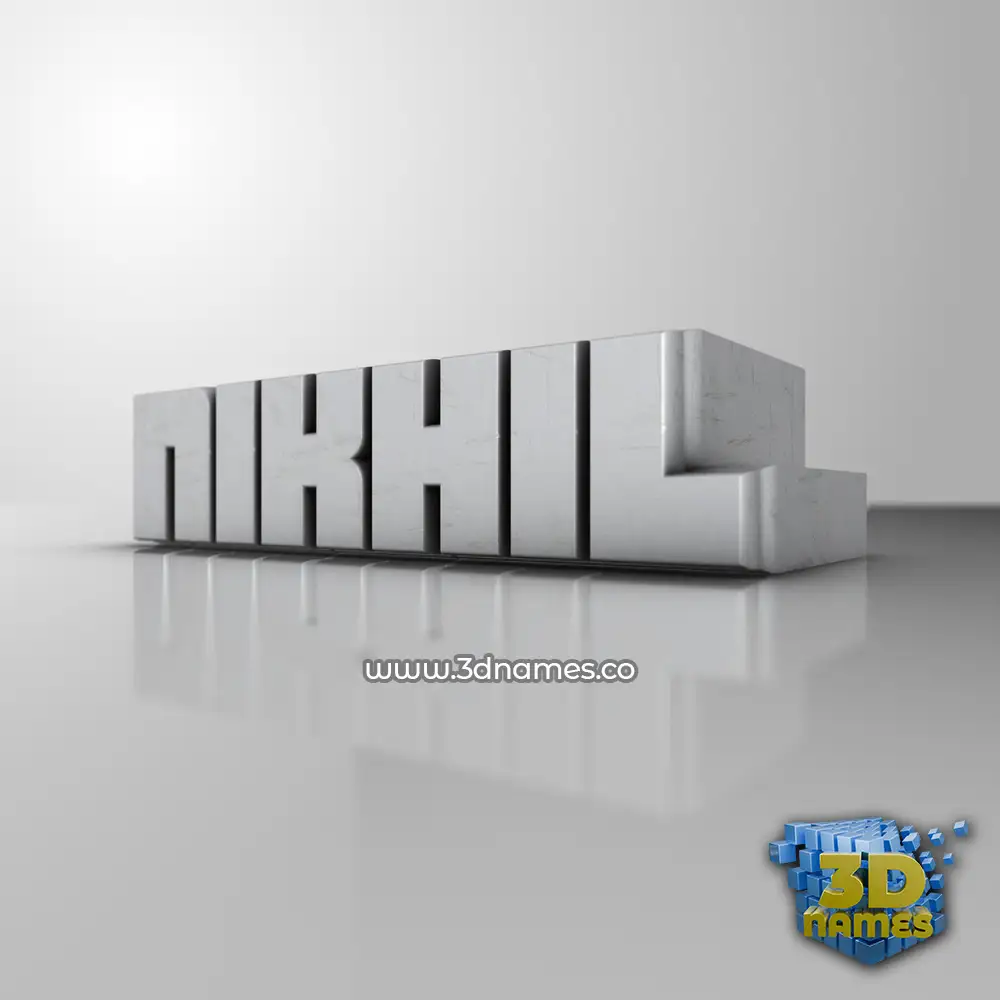 nikhil in White Metro style - 3D name wallpaper
