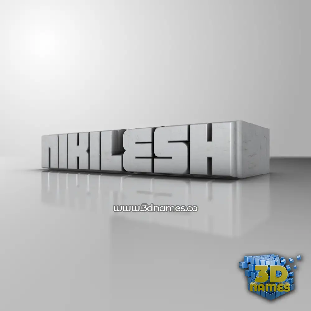 nikilesh in White Metro style - 3D name wallpaper