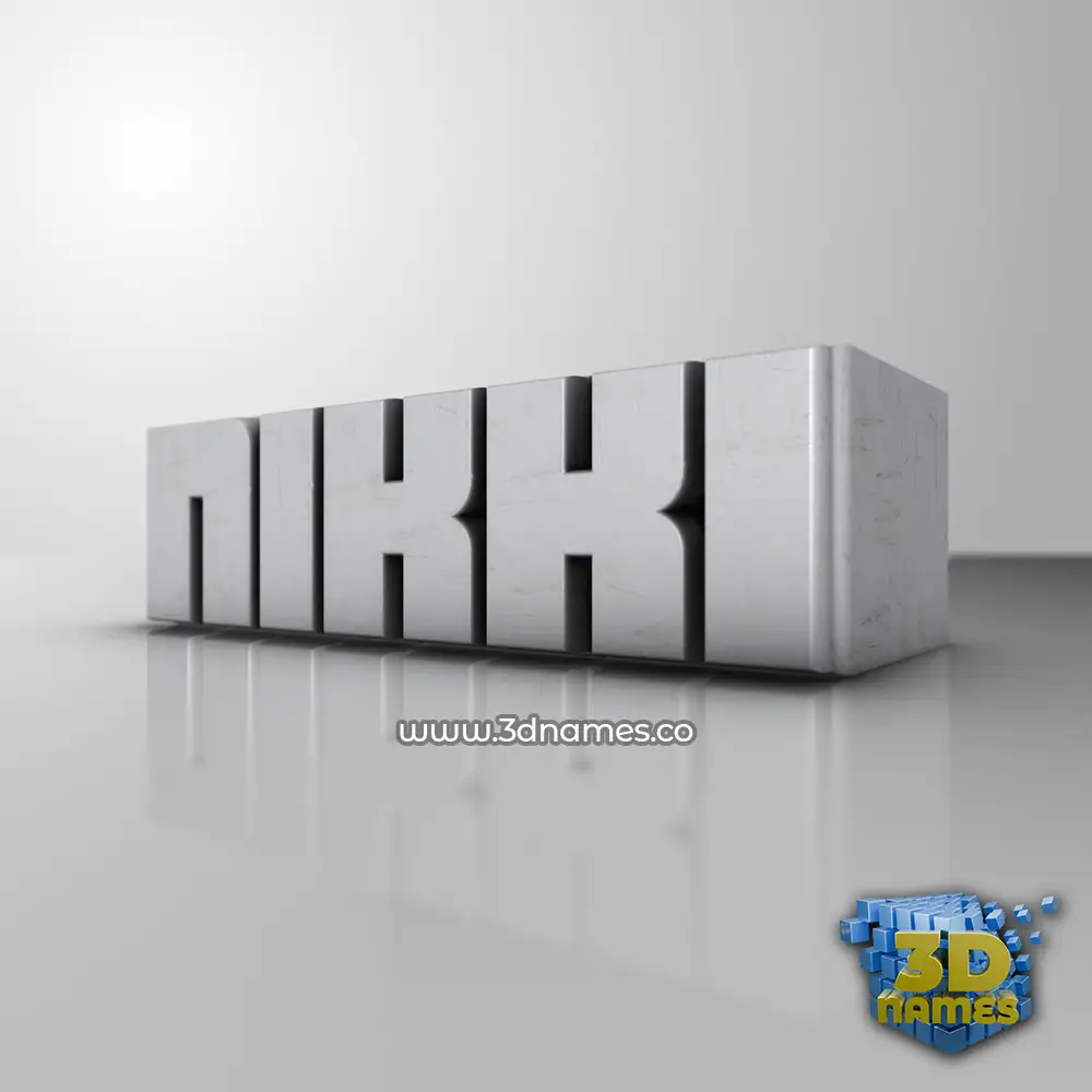 nikki in White Metro style - 3D name wallpaper