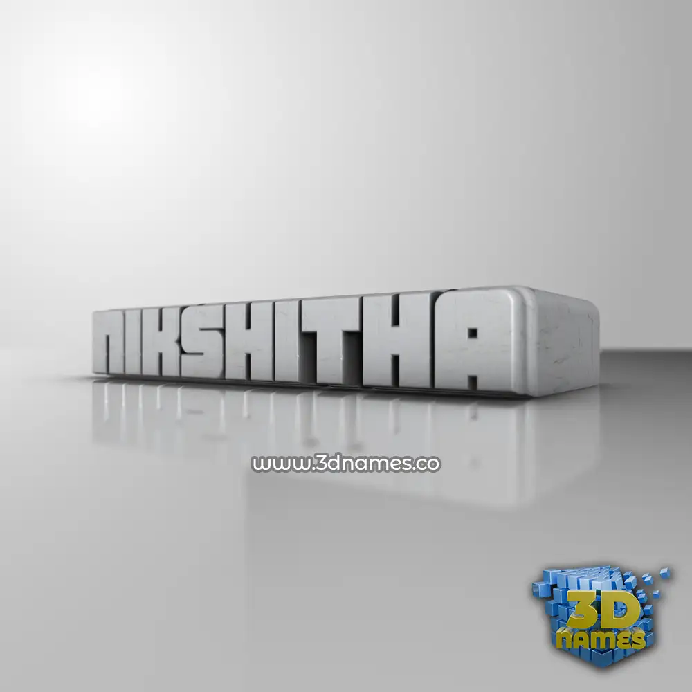 nikshitha in White Metro style - 3D name wallpaper
