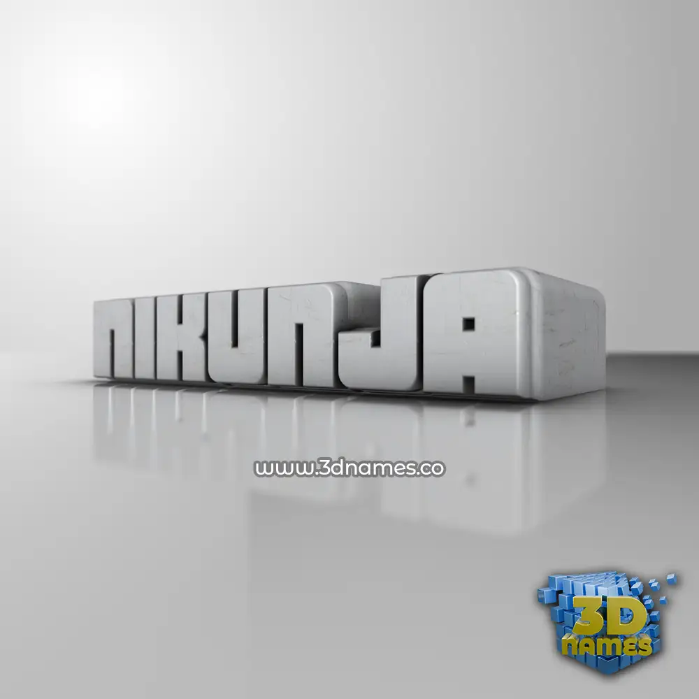 nikunja in White Metro style - 3D name wallpaper