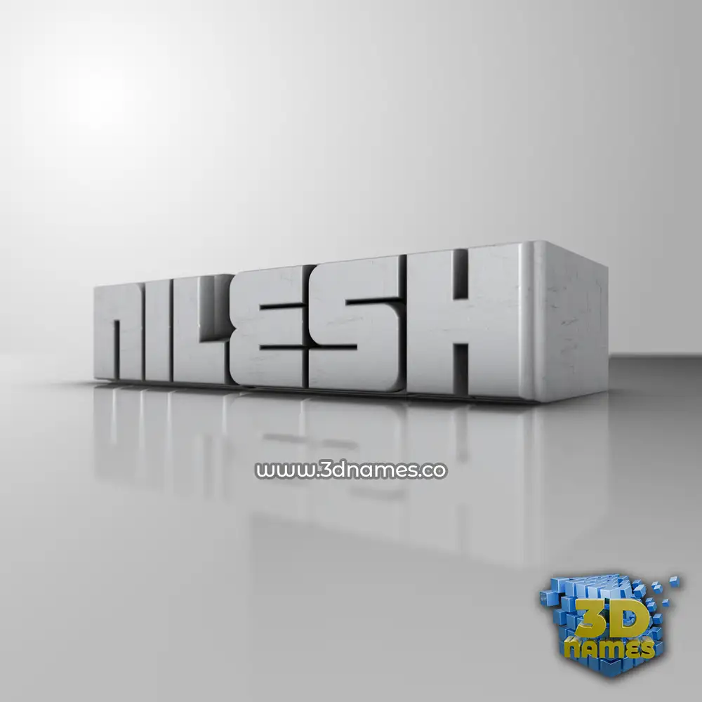 nilesh in White Metro style - 3D name wallpaper