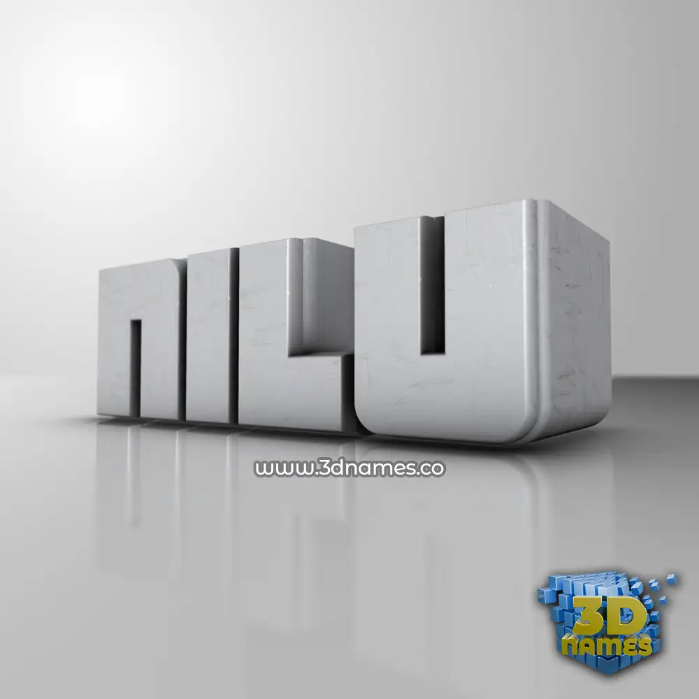 nilu in White Metro style - 3D name wallpaper