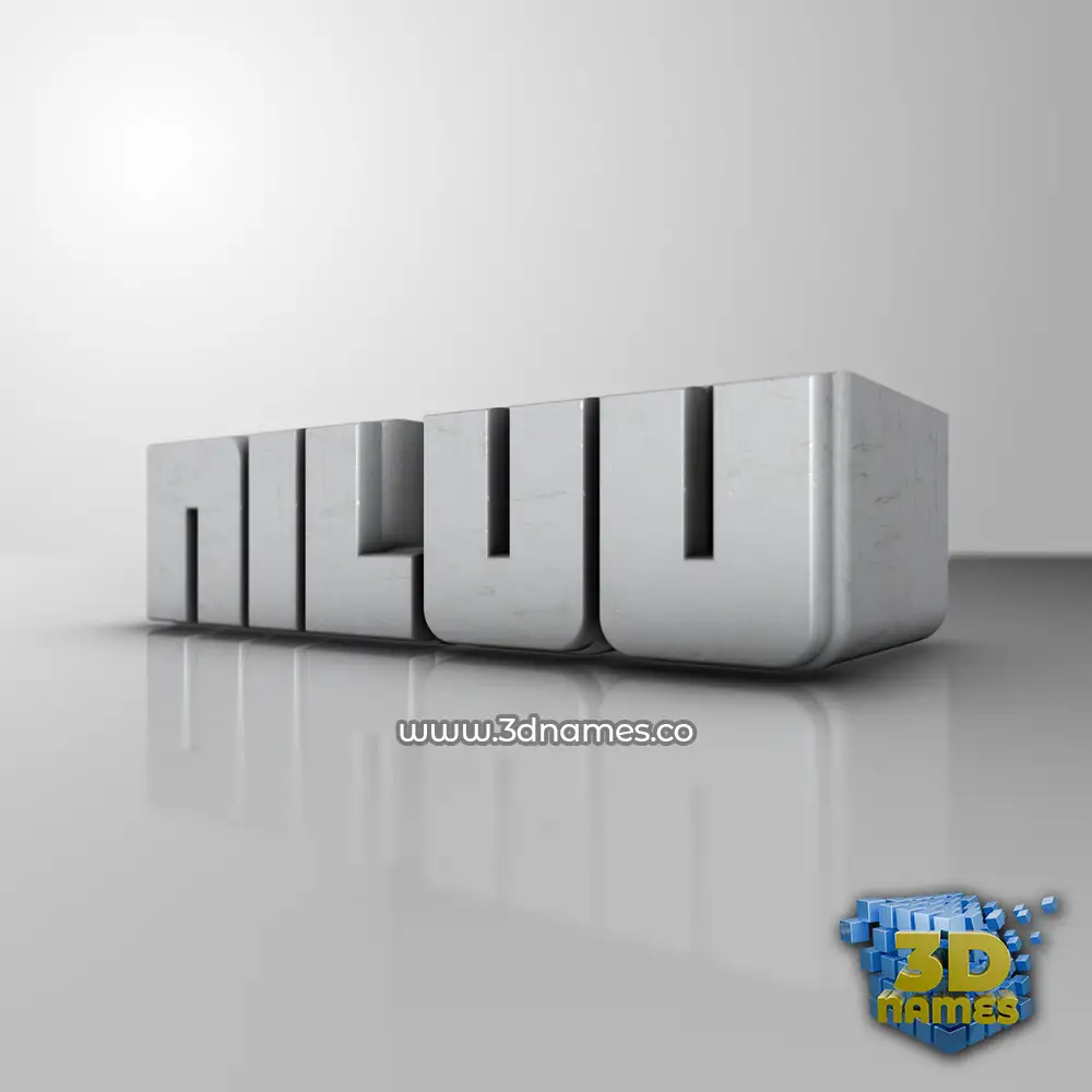 niluu in White Metro style - 3D name wallpaper