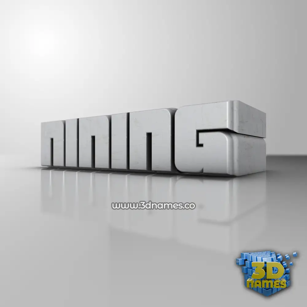 nining in White Metro style - 3D name wallpaper