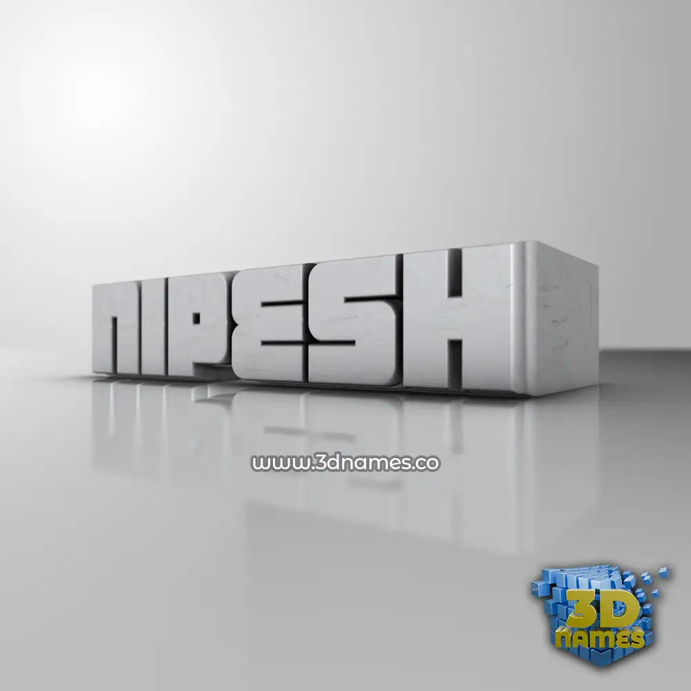 nipesh in White Metro style - 3D name wallpaper