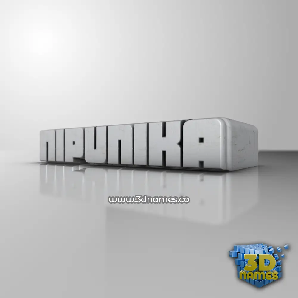 nipunika in White Metro style - 3D name wallpaper
