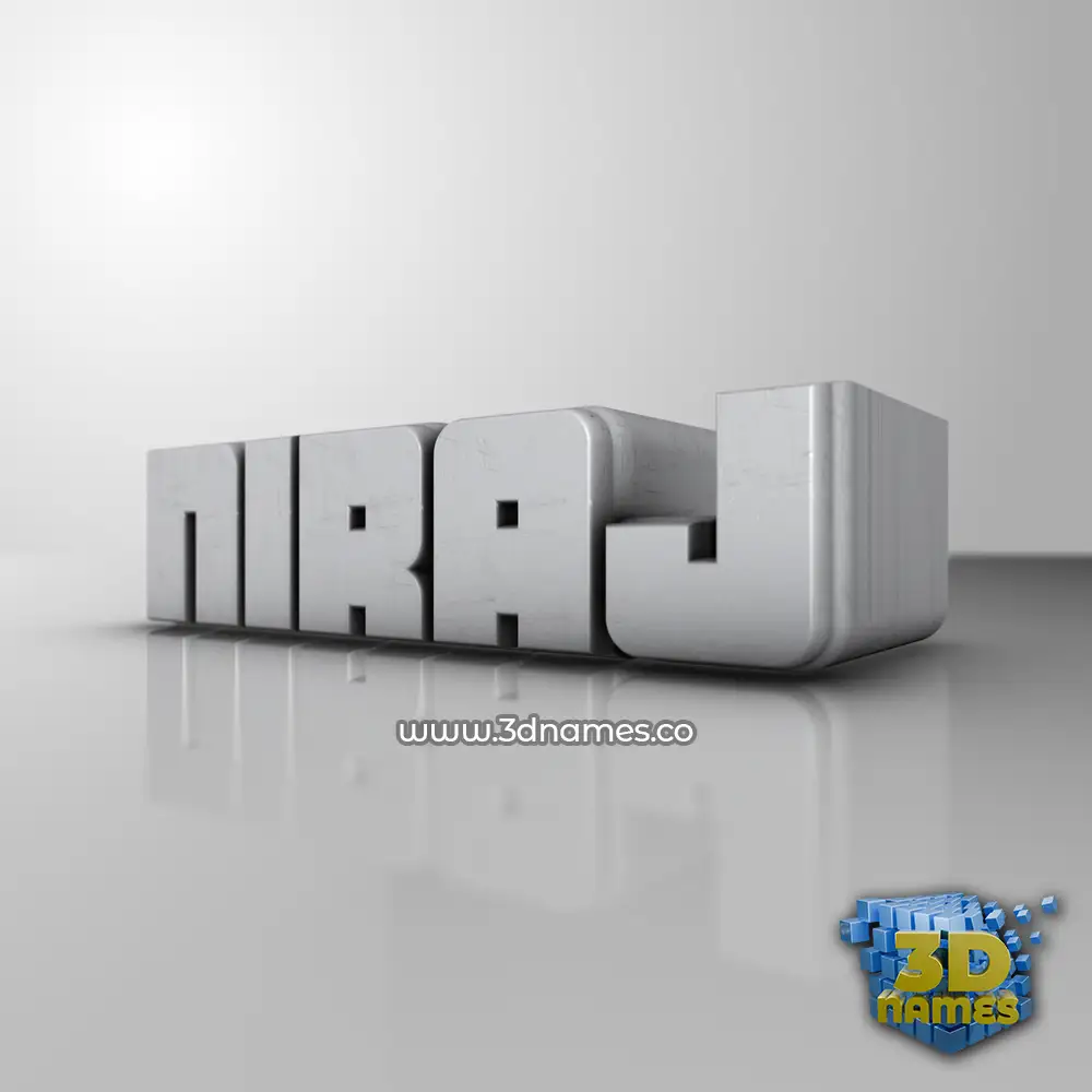 niraj in White Metro style - 3D name wallpaper