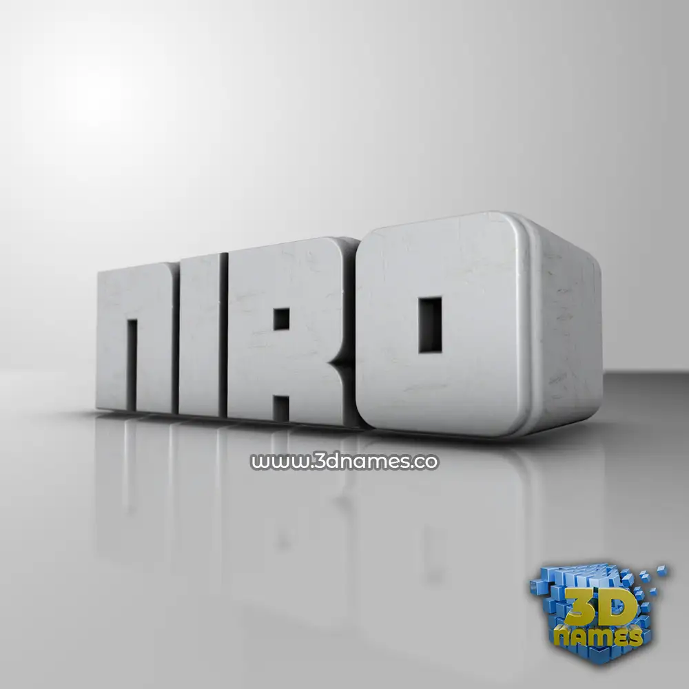 niro in White Metro style - 3D name wallpaper