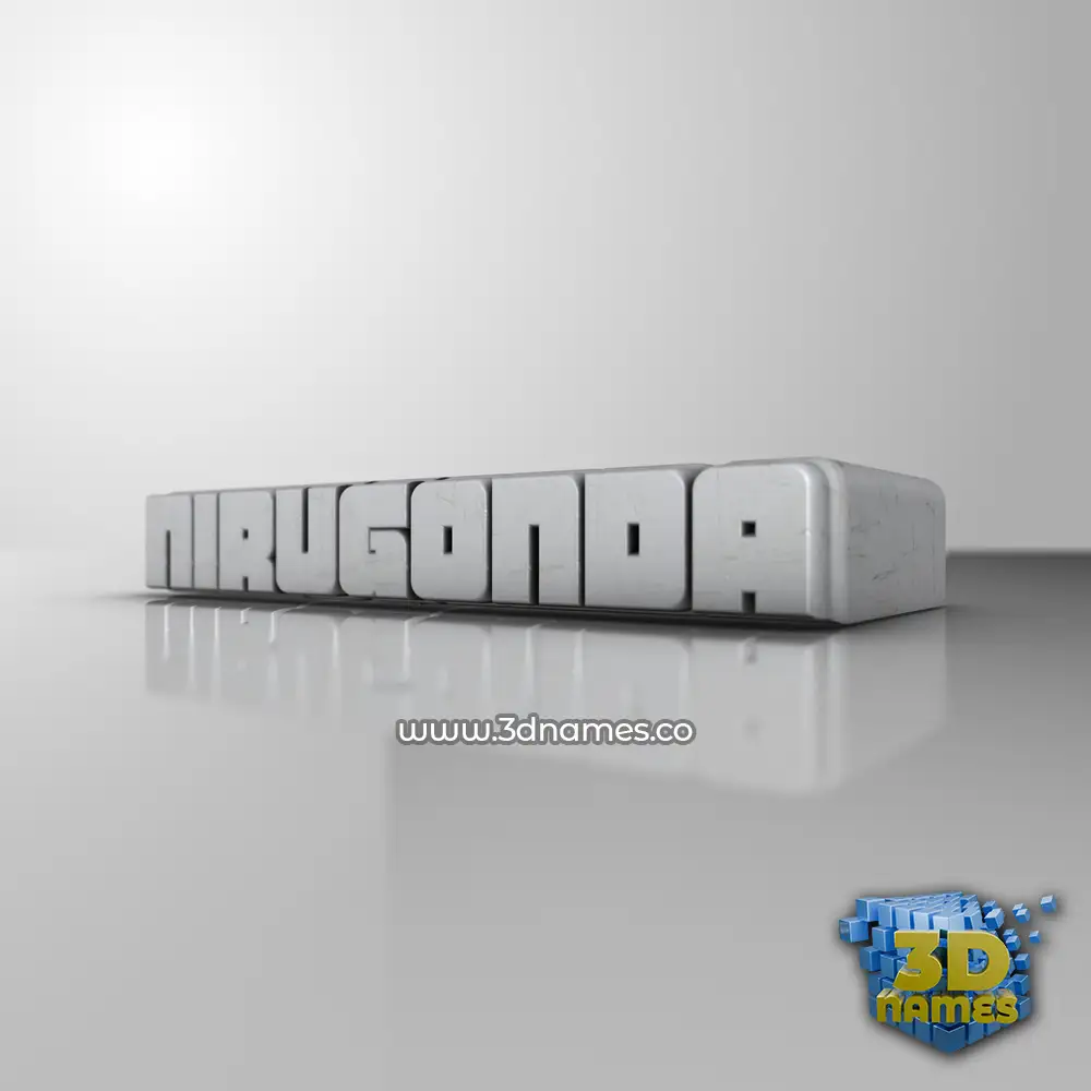 nirugonda in White Metro style - 3D name wallpaper