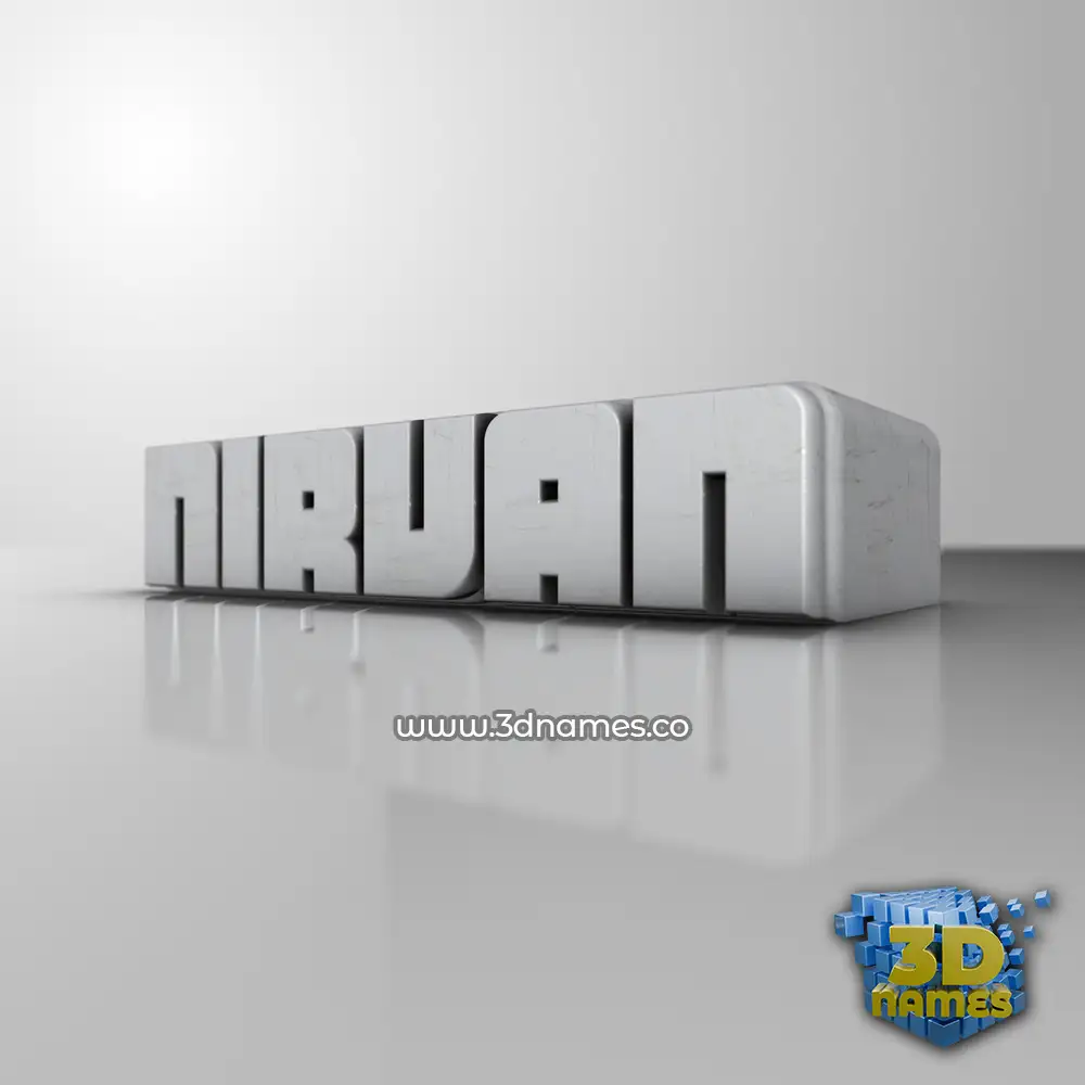 nirvan in White Metro style - 3D name wallpaper