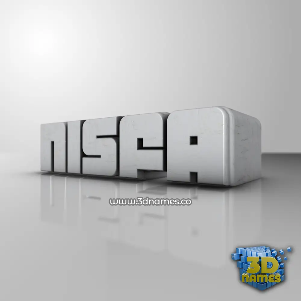 nisfa in White Metro style - 3D name wallpaper