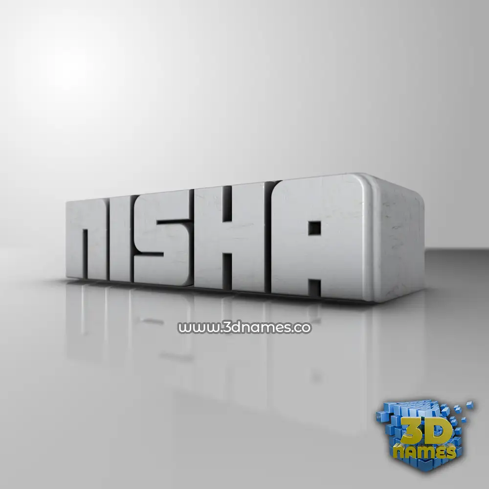 nisha in White Metro style - 3D name wallpaper