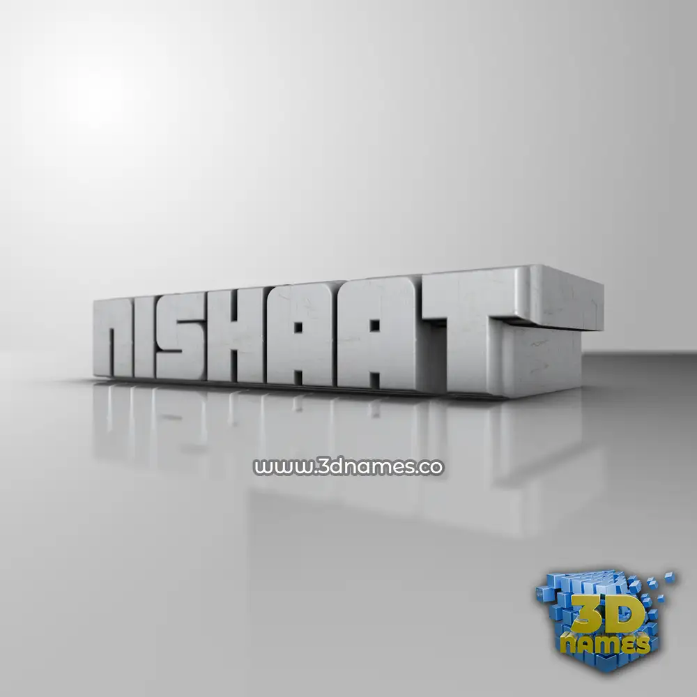 nishaat in White Metro style - 3D name wallpaper