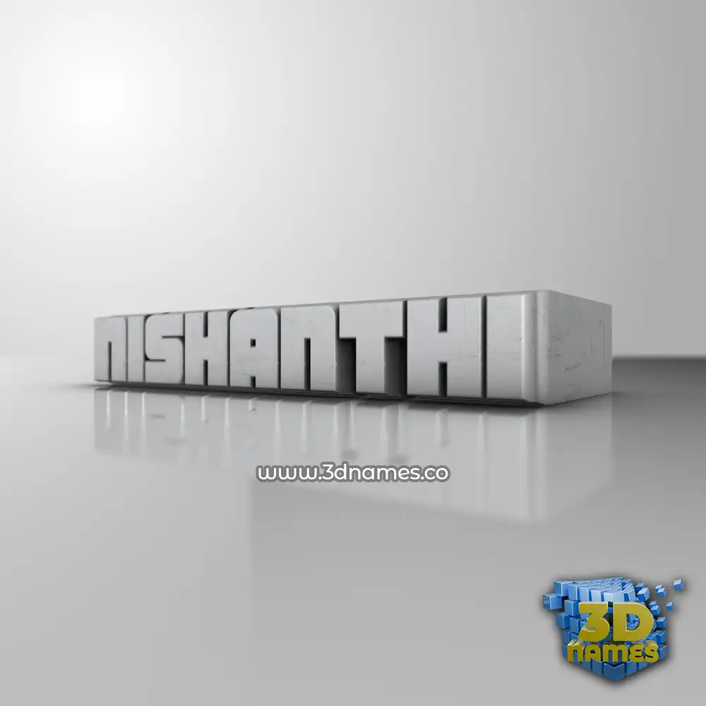 nishanthi in White Metro style - 3D name wallpaper