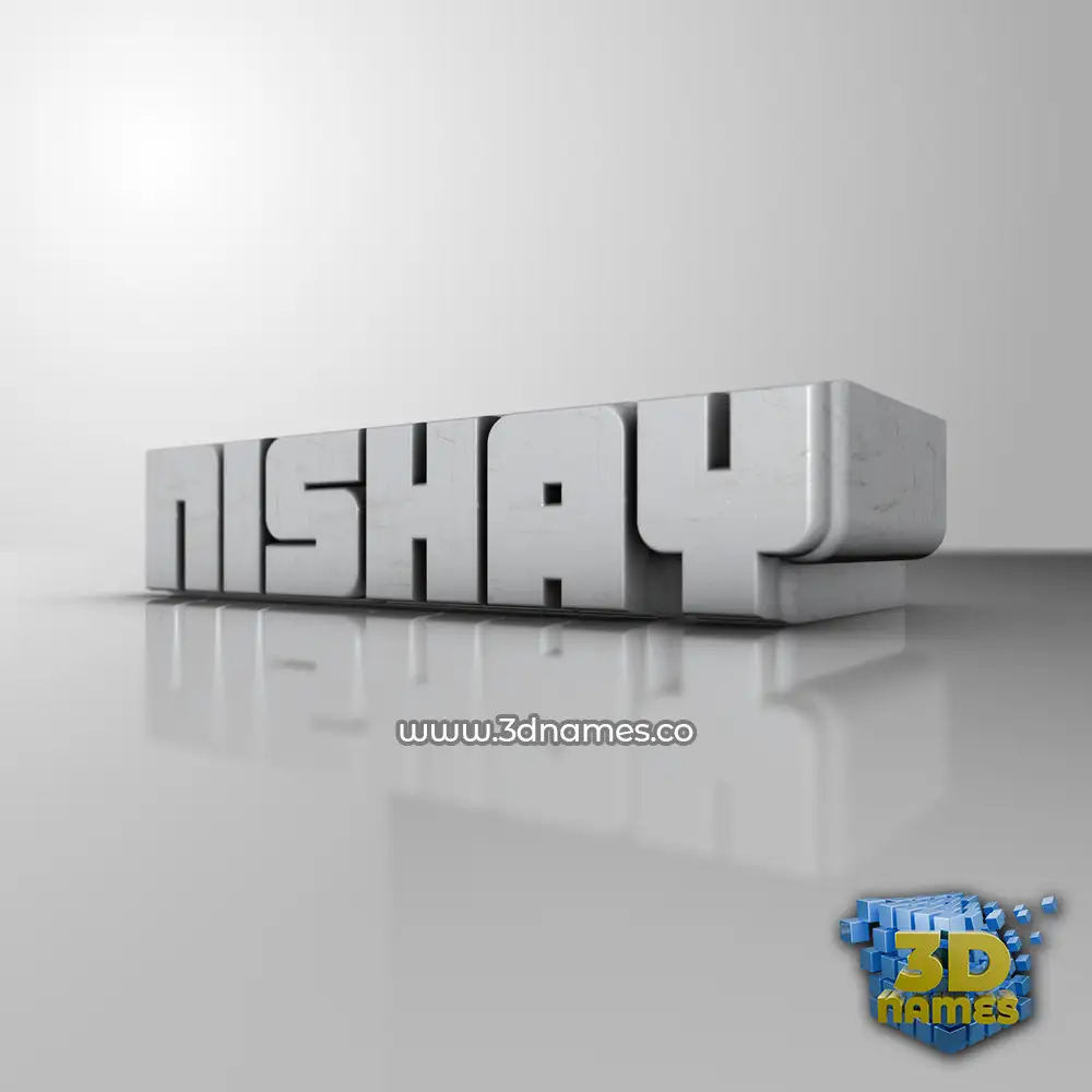nishay in White Metro style - 3D name wallpaper