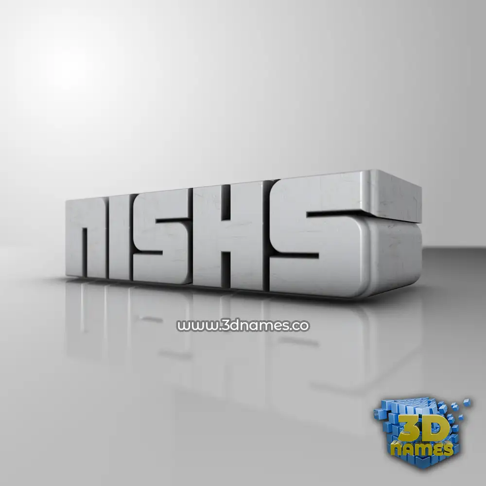 nishs in White Metro style - 3D name wallpaper