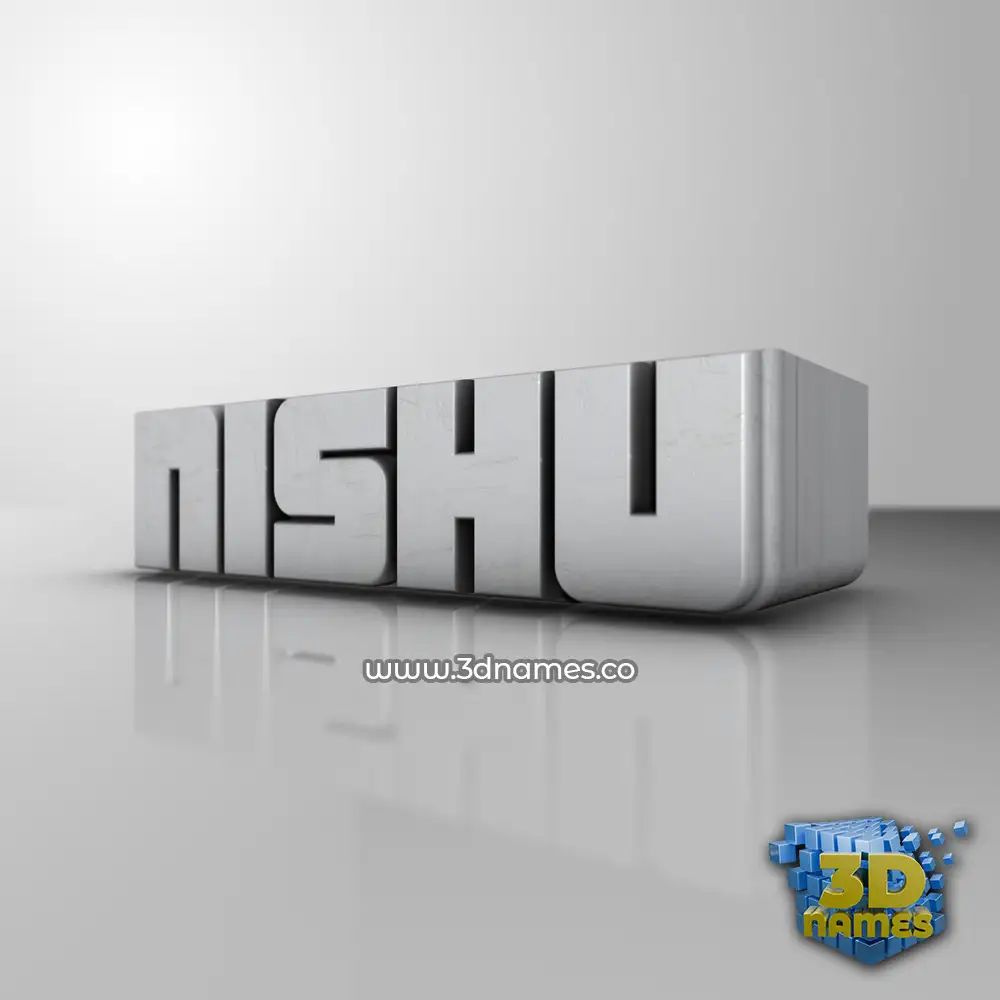 nishu in White Metro style - 3D name wallpaper