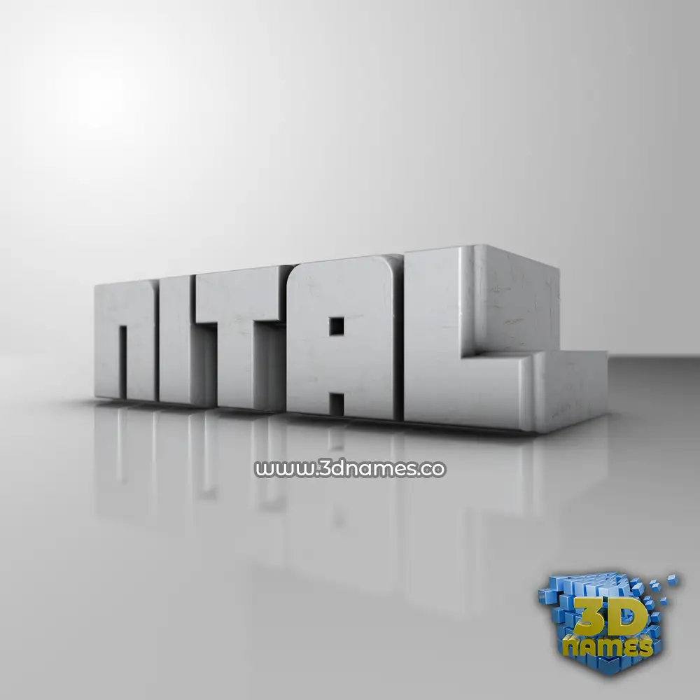 nital in White Metro style - 3D name wallpaper