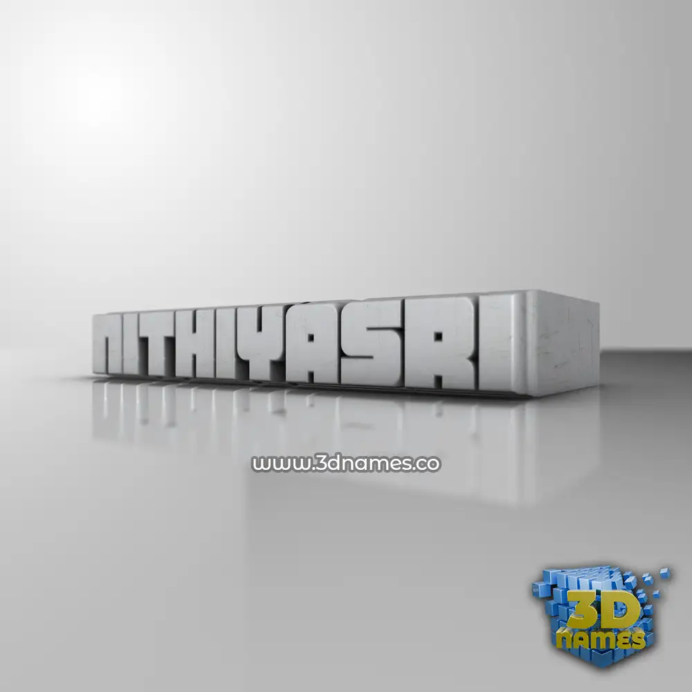 nithiyasri in White Metro style - 3D name wallpaper