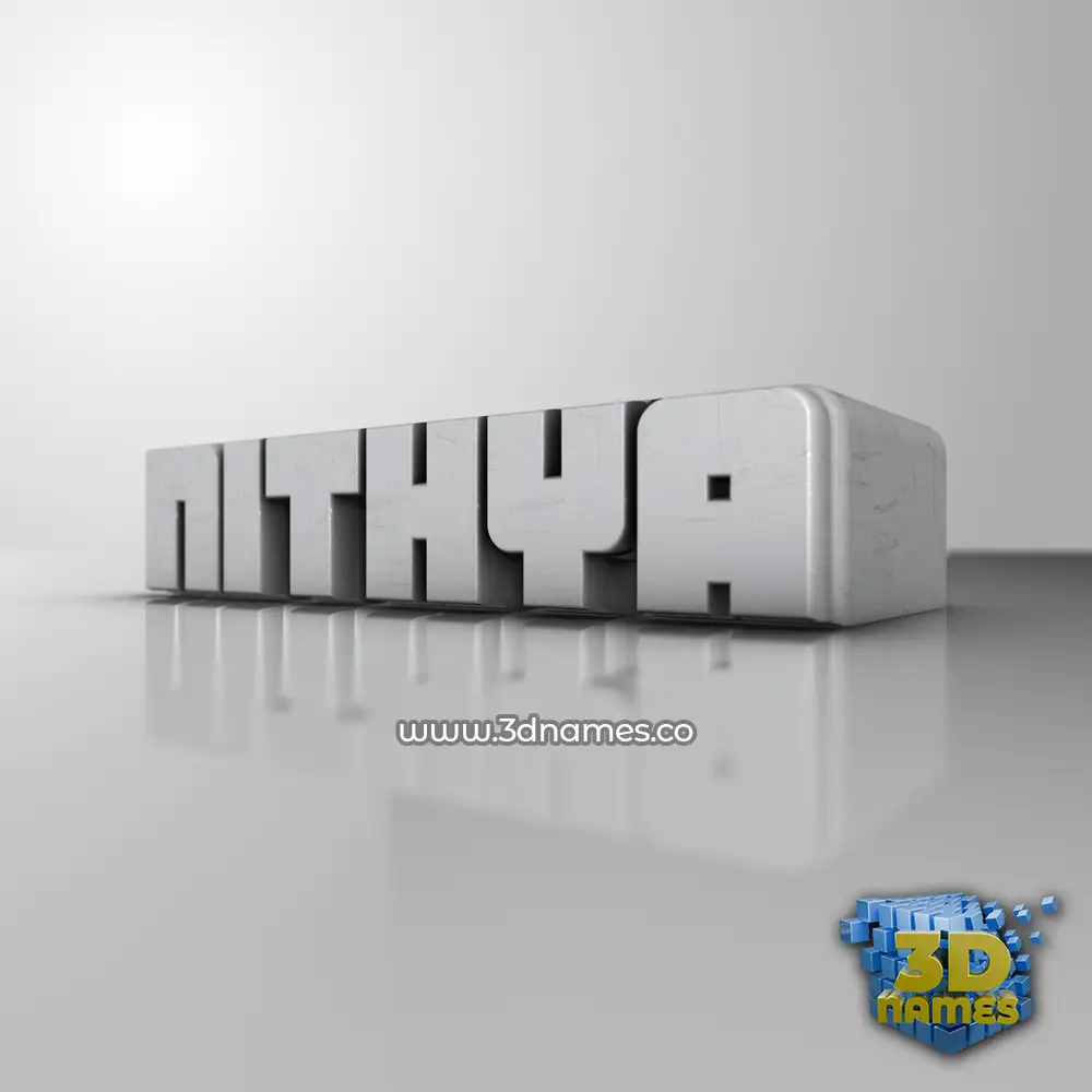 nithya in White Metro style - 3D name wallpaper