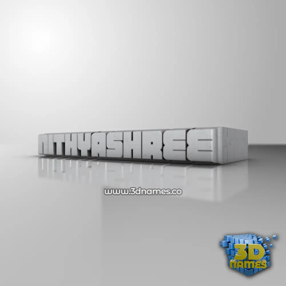 nithyashree in White Metro style - 3D name wallpaper