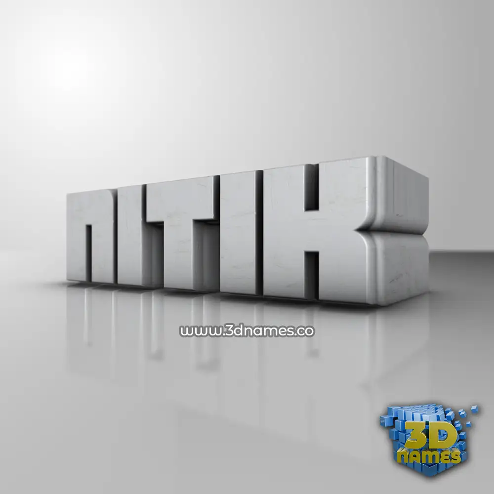 nitik in White Metro style - 3D name wallpaper
