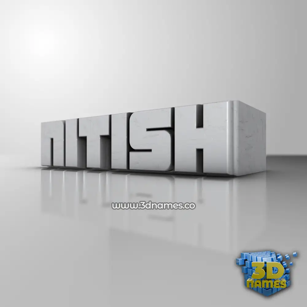 nitish in White Metro style - 3D name wallpaper