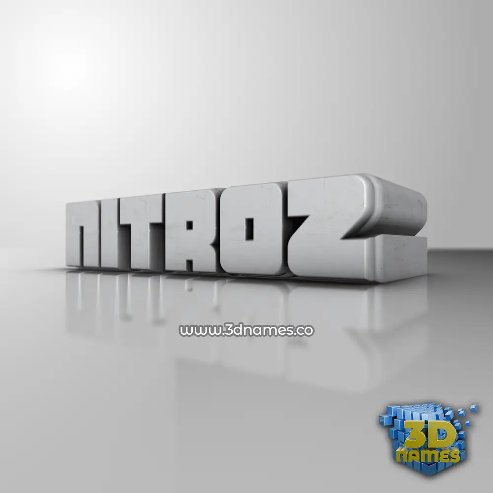 nitroz in White Metro style - 3D name wallpaper