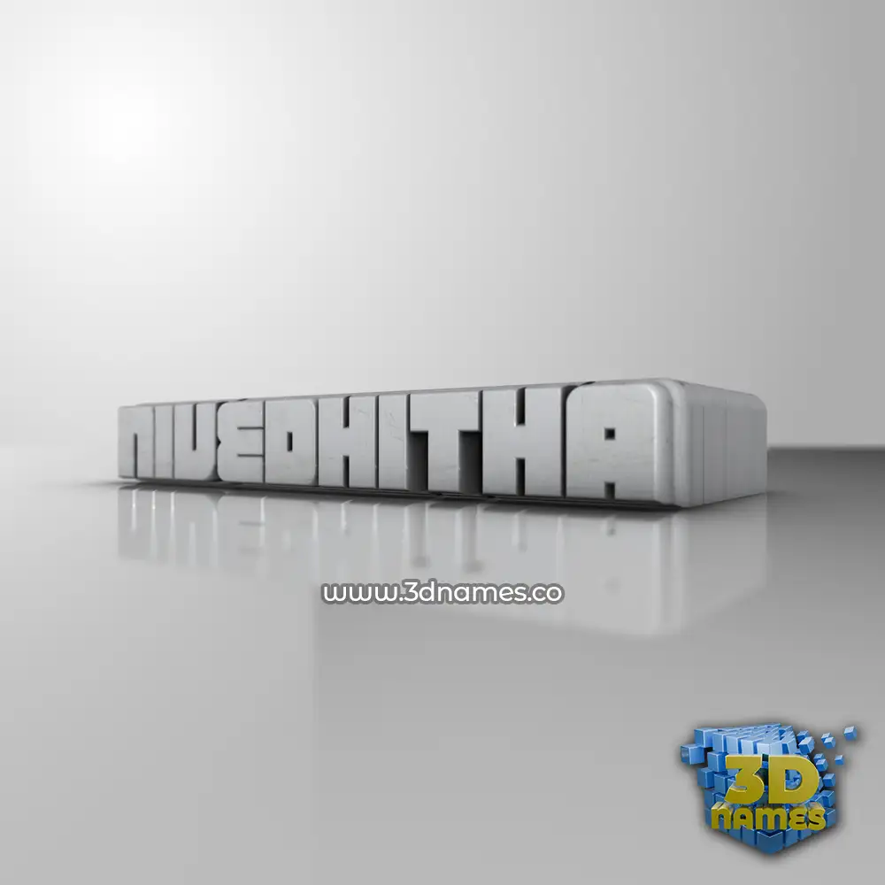 nivedhitha in White Metro style - 3D name wallpaper